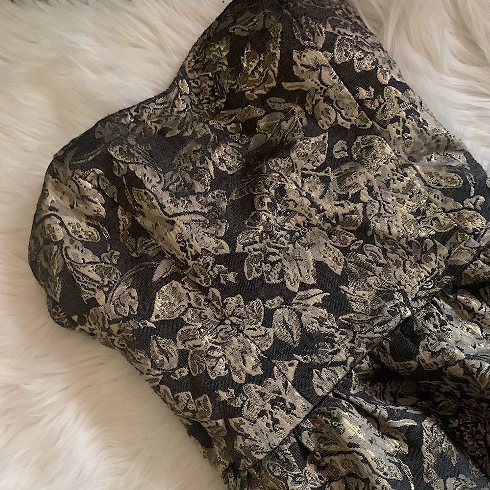 Floral Embroidered Strapless Dress